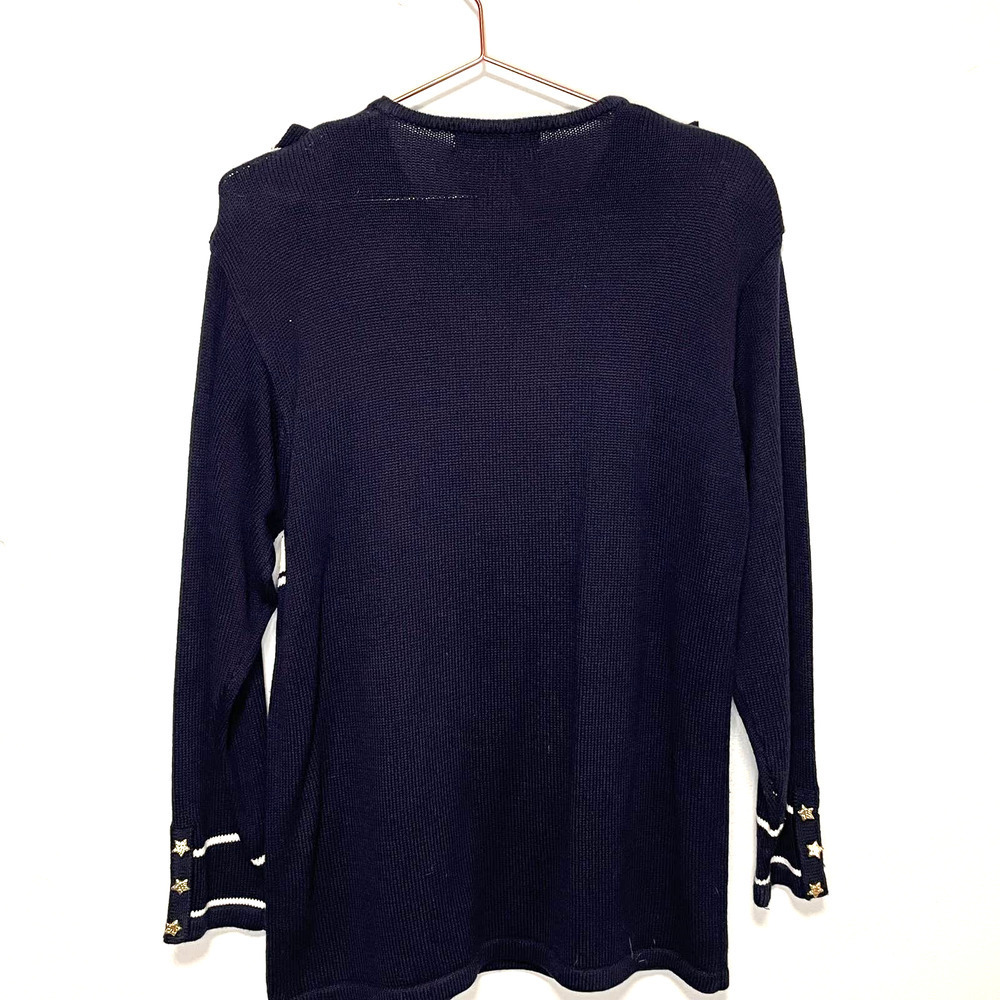 JH Collectibles Gold Crest Stars Crewneck Vintage Womens Sweater Star Studded M - Picture 4 of 7